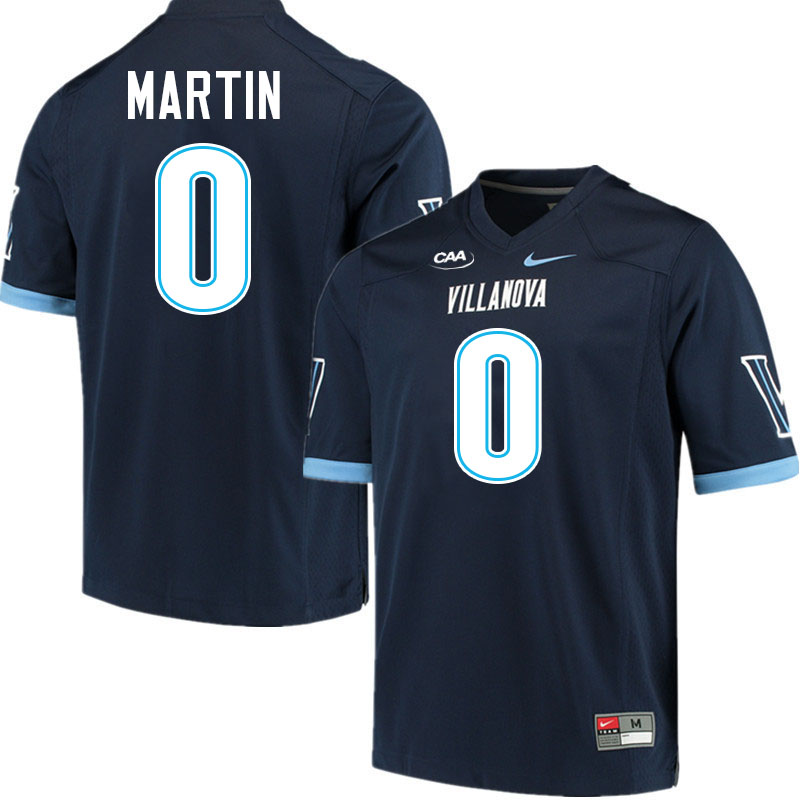 Villanova Wildcats #0 Capri Martin College Football Jerseys Stitched-Navy